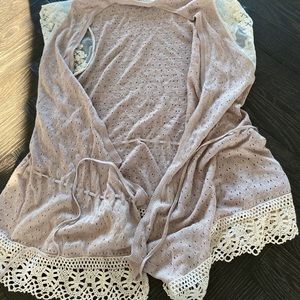 Banana Republic Womens Y2k Crochet border cardigan